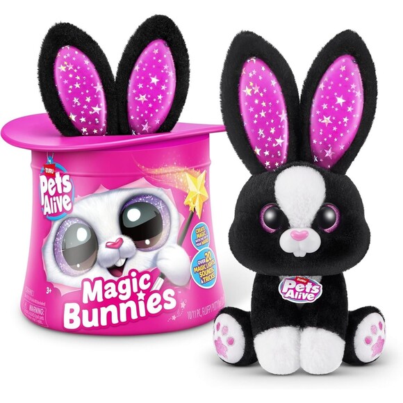 Pets Alive Magic Bunnies (Sootie) Plush Bunny Surprise Black Interactive Toy - Picture 1 of 6